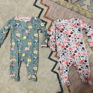 Set of 2 Like New Magnetic Me Modal Baby Girl Footies